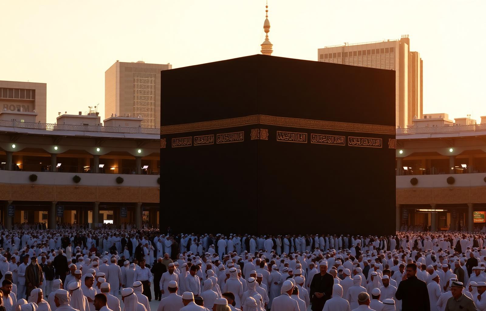 The Holy Kaaba at golden hour