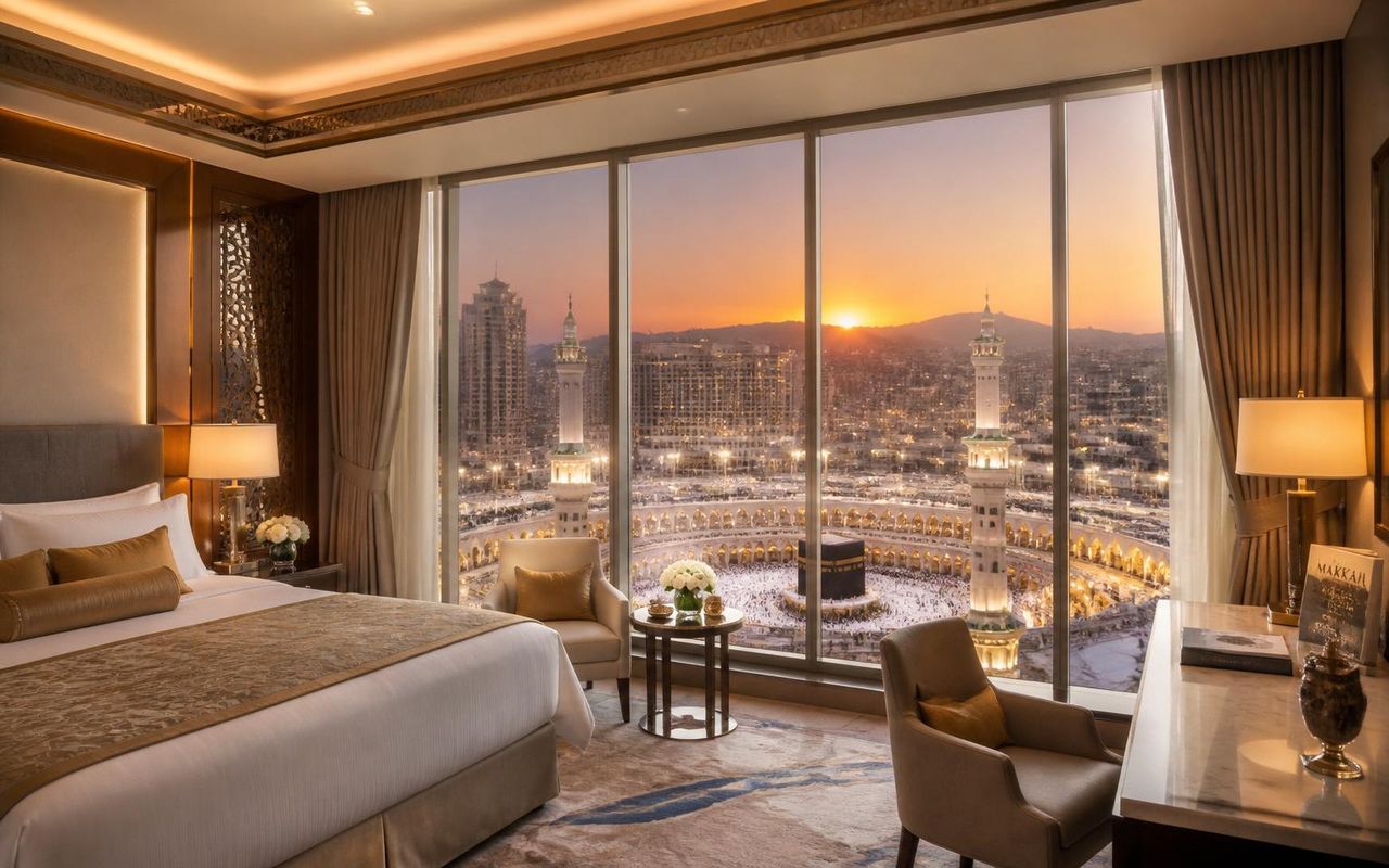 Hotels Makkah — Luxury hotel suite in Makkah overlooking the Kaaba and Masjid Al Haram